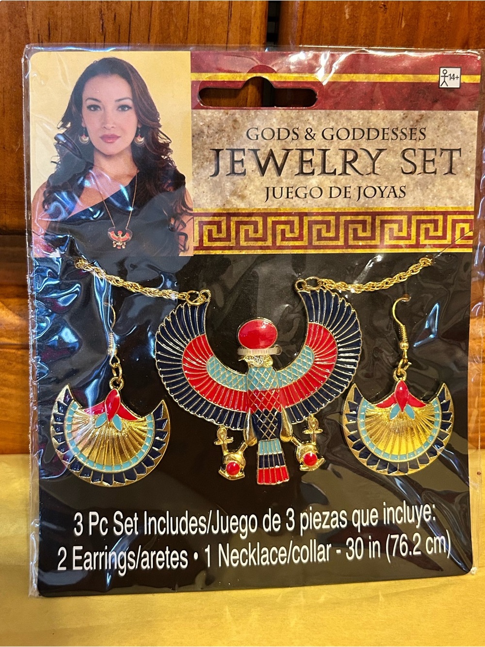 Amscan Egyptian-Inspired Necklace & Earring Set in Red, Blue & Gold